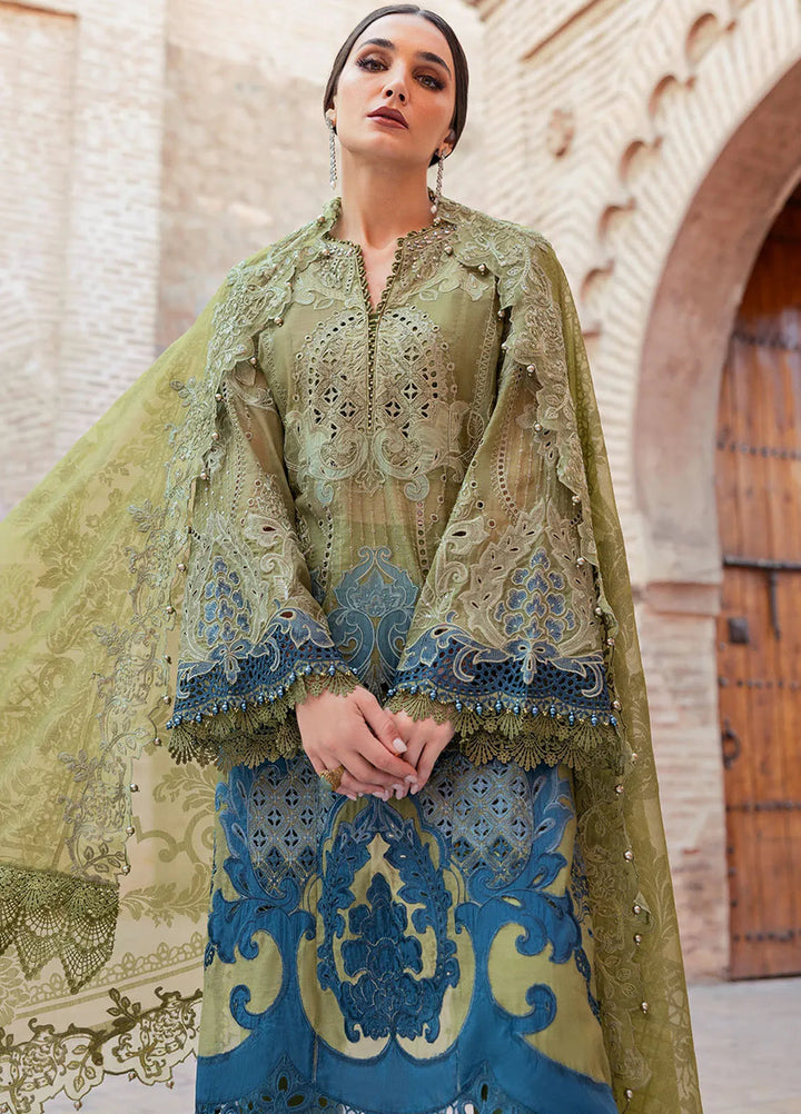 Maria B Embroidered Suits Unstitched 3 Piece MB25VL D-1A - Luxury Collection