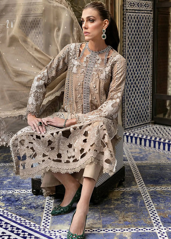 Maria B Embroidered Suits Unstitched 3 Piece MB25VL D-2A - Luxury Collection