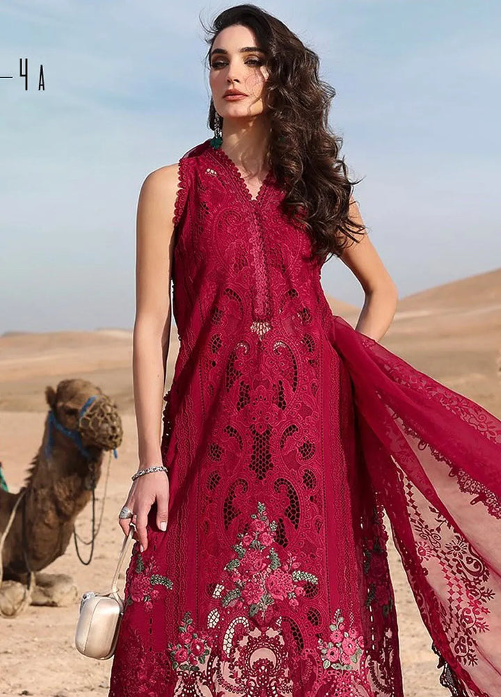 Maria B Embroidered Suits Unstitched 3 Piece MB25VL D-4A - Luxury Collection