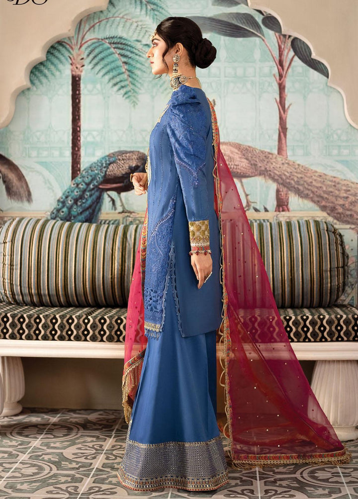 Sateen By Maria B Embroidered Cotton Satin Suits Unstitched 3 Piece MB23S D8 - Luxury Collection