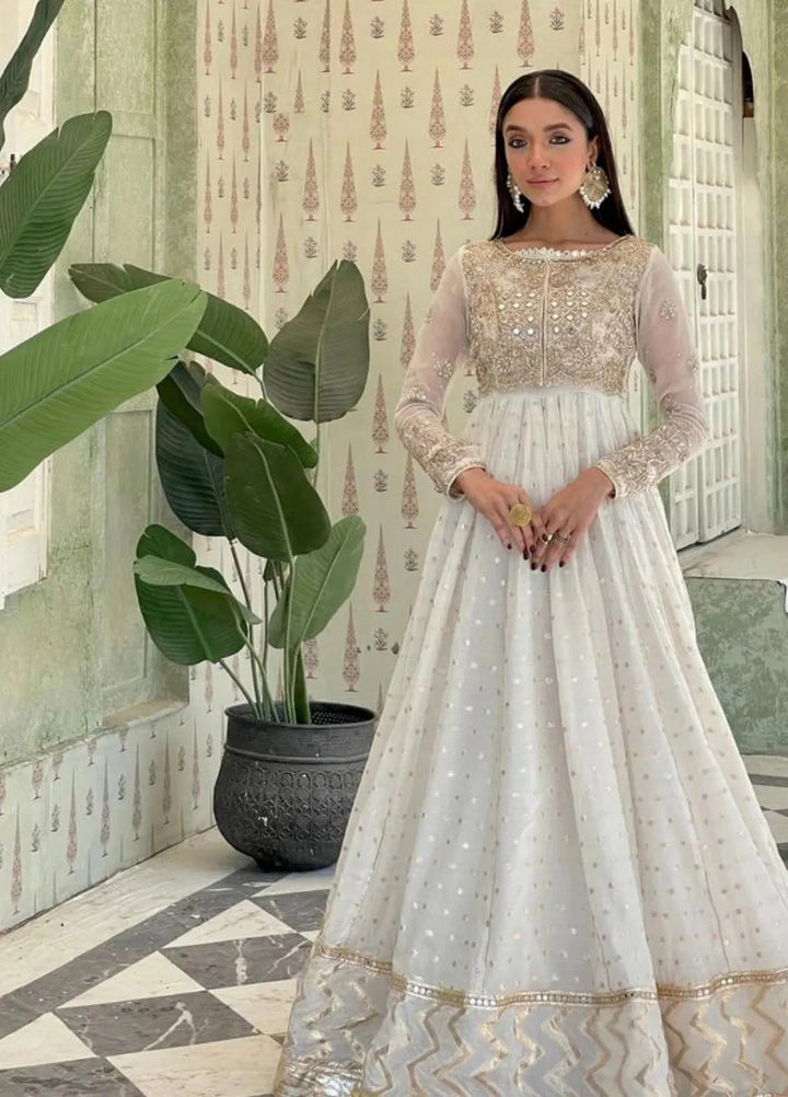 Maroon by Iqra Chaudhry Pret Embroidered Khaddi Zari 2 Piece Suit Chambeli White