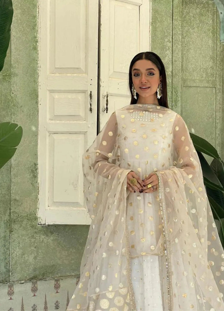 Maroon by Iqra Chaudhry Pret Embroidered Khaddi Zari 2 Piece Suit Chambeli White