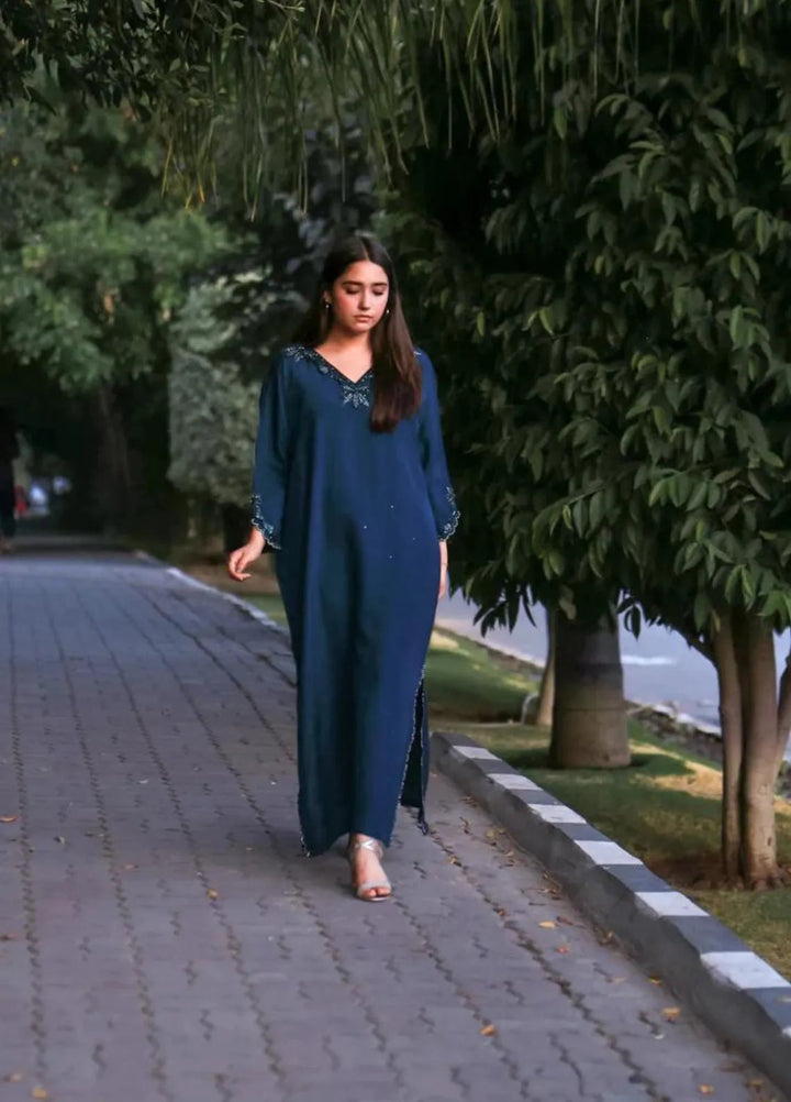 Maroon by Iqra Chaudhry Pret Embroidered Raw Silk 2 Piece Suit Azure Dream