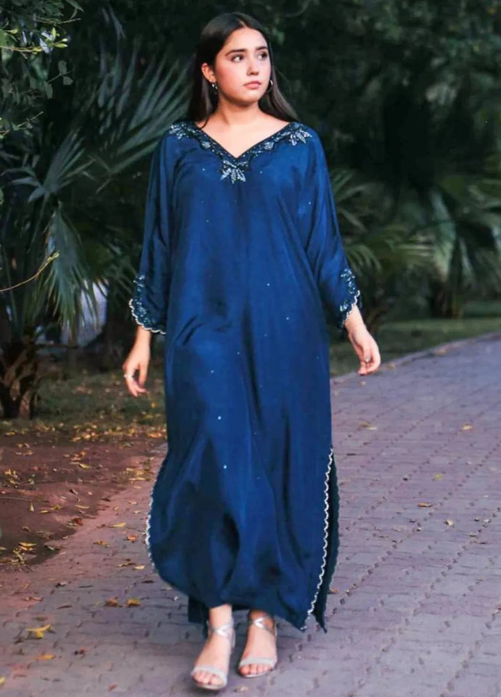 Maroon by Iqra Chaudhry Pret Embroidered Raw Silk 2 Piece Suit Azure Dream