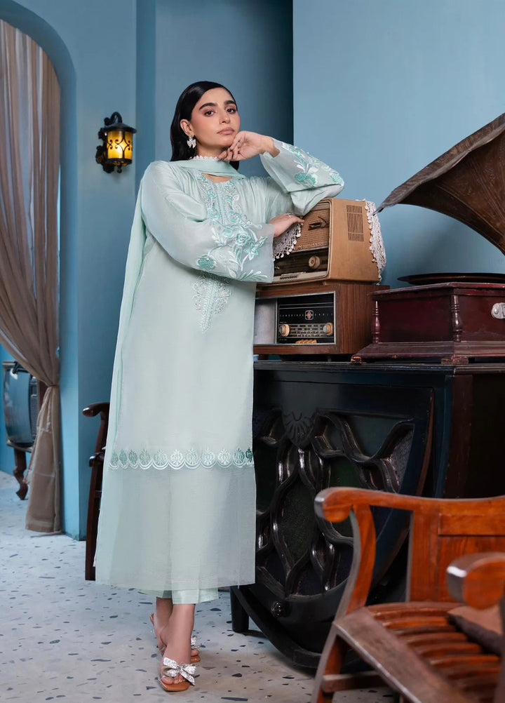 Maroon by Iqra Chaudhry Pret Embroidered Raw Silk 3 Piece Suit Luminous Dream