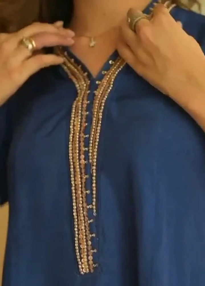 Maroon by Iqra Chaudhry Pret Embroidered Silk 3 Piece Suit Midnight