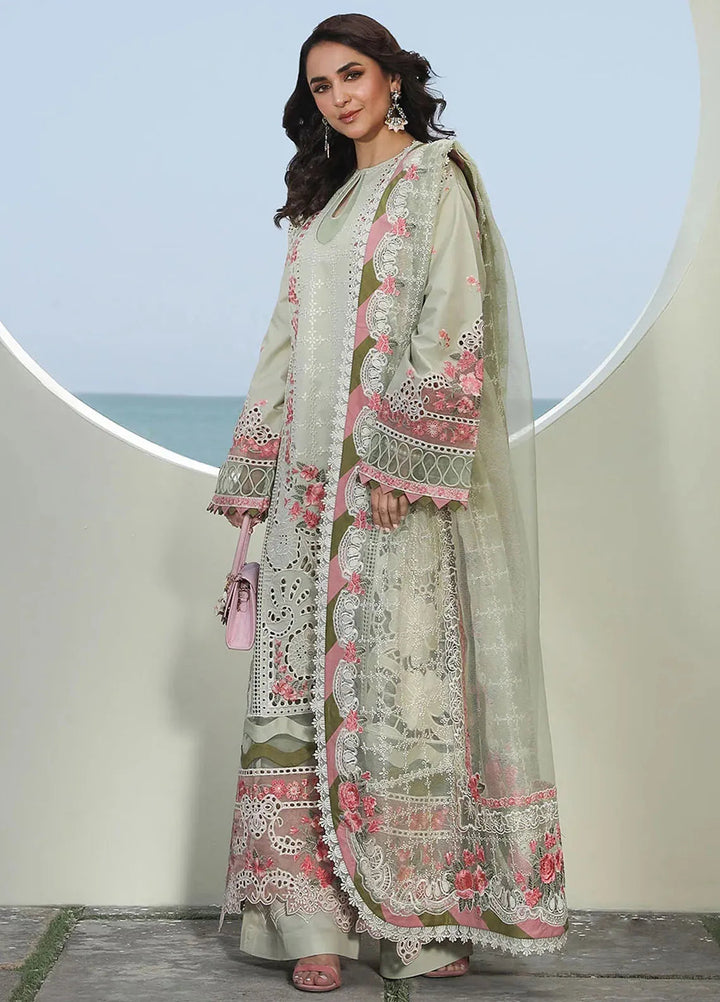 Maryam Hussain Embroidered Lawn Suit Unstitched 3 Piece MH24L D-05 Havana - Luxury Collection