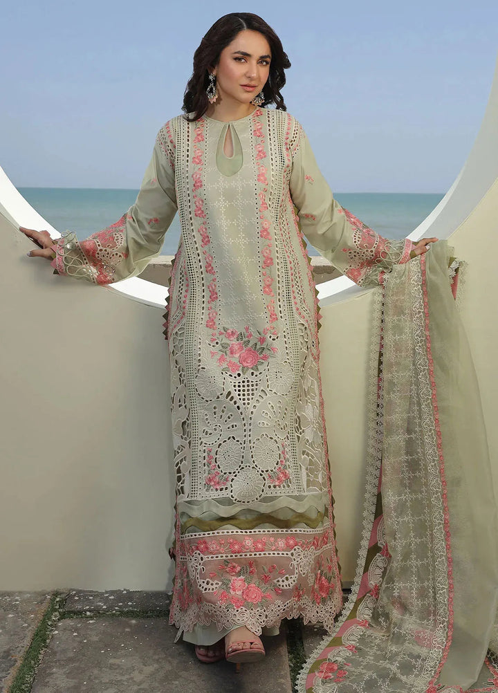 Maryam Hussain Embroidered Lawn Suit Unstitched 3 Piece MH24L D-05 Havana - Luxury Collection
