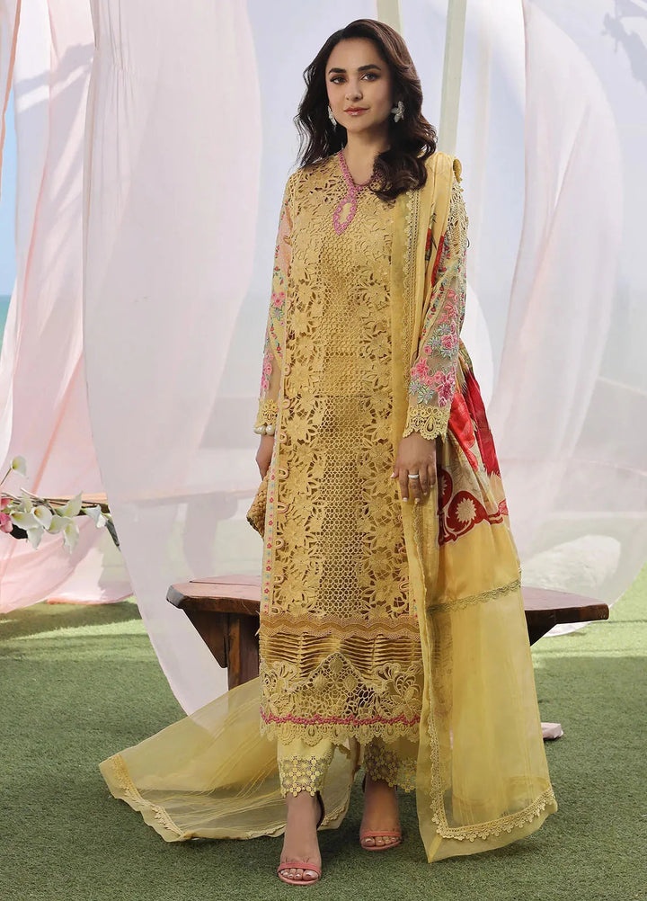 Maryam Hussain Embroidered Lawn Suit Unstitched 3 Piece MH24L D-07 Tropica - Luxury Collection