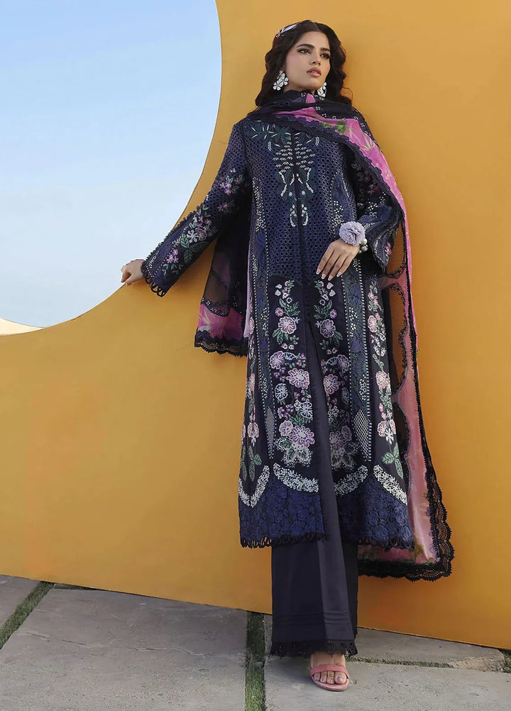 Maryam Hussain Embroidered Lawn Suit Unstitched 3 Piece MH24L D-08 Zoya - Luxury Collection