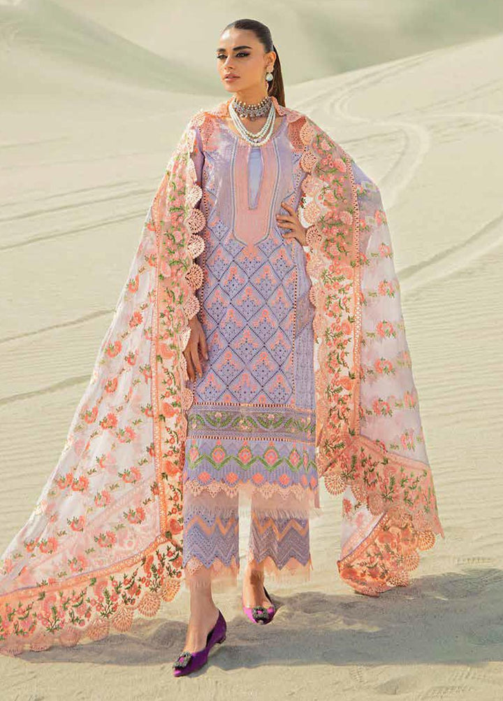 Maryam Hussain Embroidered Lawn Suits Unstitched 3 Piece MH23LL D-1 Lilly - Luxury Collection