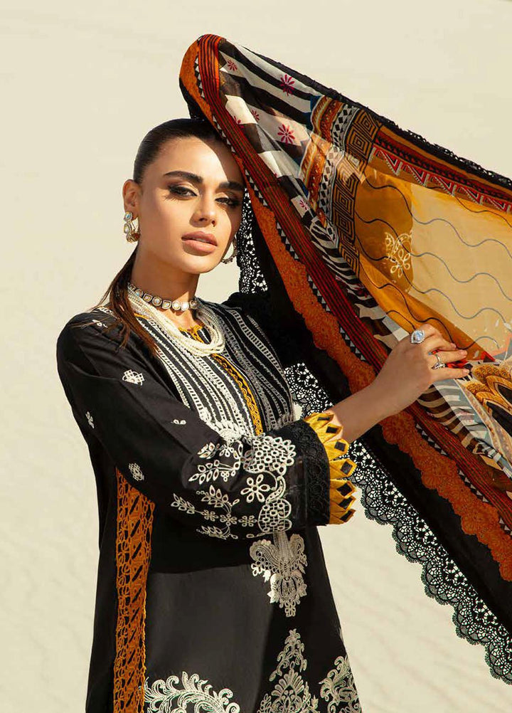 Maryam Hussain Embroidered Lawn Suits Unstitched 3 Piece MH23LL D-4 Mustard Affair - Luxury Collection