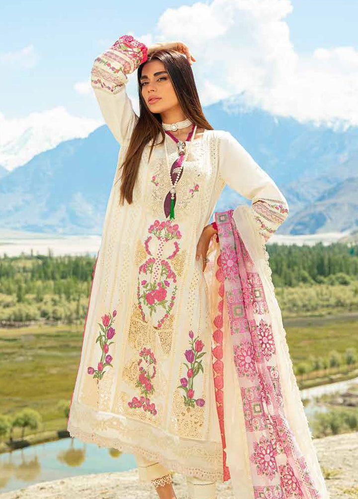 Maryam Hussain Embroidered Lawn Suits Unstitched 3 Piece MH23LL D-6 Moon Light - Luxury Collection