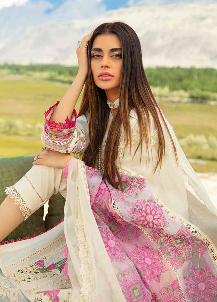 Maryam Hussain Embroidered Lawn Suits Unstitched 3 Piece MH23LL D-6 Moon Light - Luxury Collection
