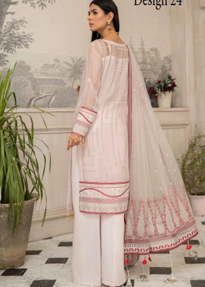 Maryam's Embroidered Chiffon Suits Unstitched 3 Piece MRM21-LF23 D-24 - Luxury Festive Collection