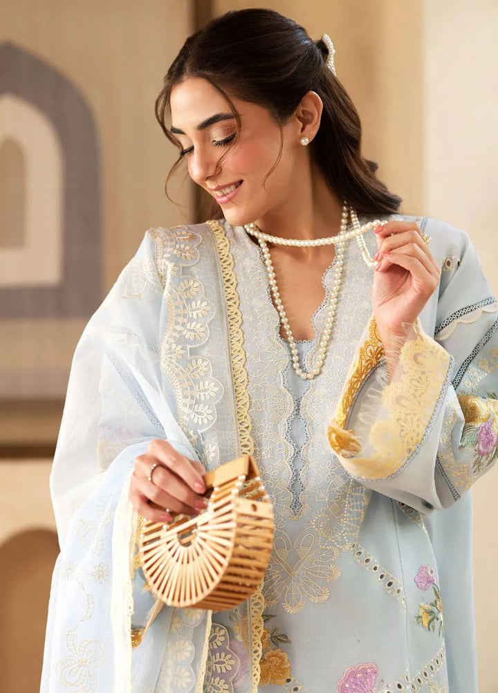 Maryam Hussain Embroidered Lawn Suit Unstitched 3 Piece MH25LL D-02 Ocean - Summer Collection