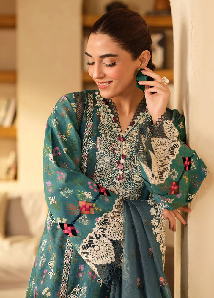Maryam Hussain Embroidered Lawn Suit Unstitched 3 Piece MH25LL D-05 Seashell - Summer Collection