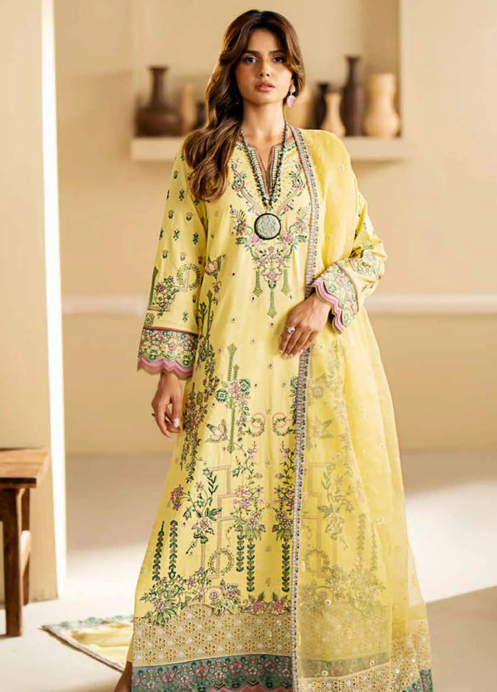 Maryum N Maria Embroidered Lawn Suit Unstitched 3 Piece MNM24EA Vera - Luxury Collection