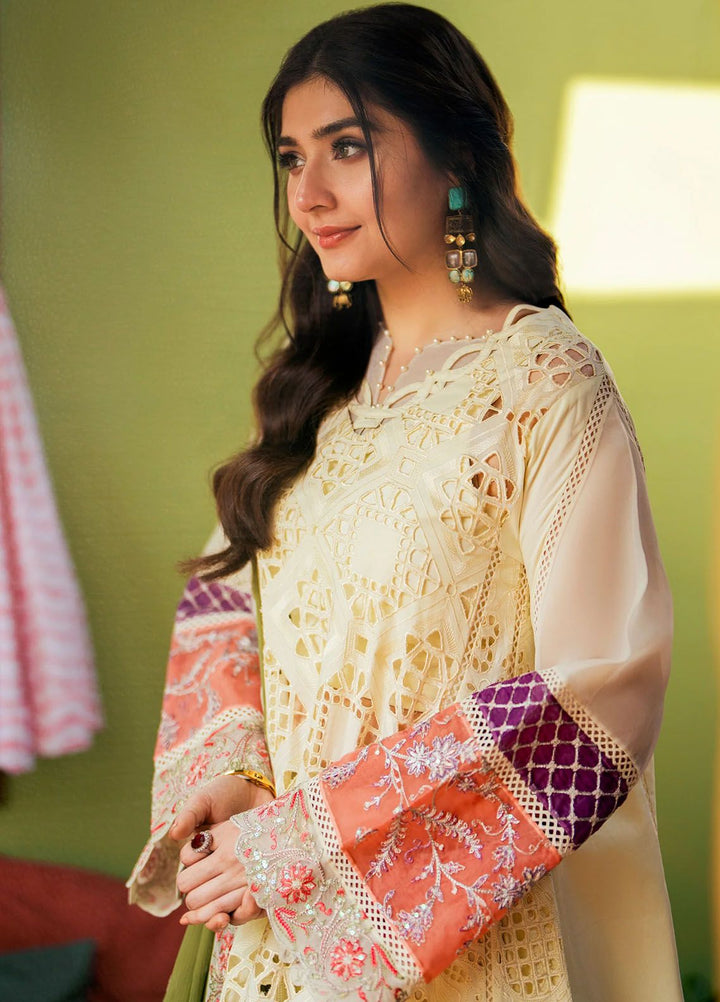 Maryum N Maria Embroidered Lawn Suits Unstitched 3 Piece MNM24LL MS24-570 Dina - Summer Collection