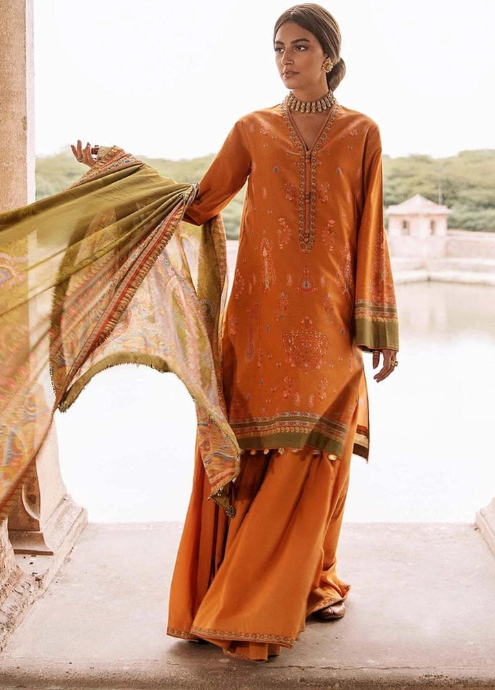 Mashriki Embroidered Lawn Suits Unstitched 3 Piece MSH21L 01A - Summer Collection