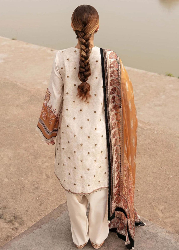 Mashriki Embroidered Lawn Suits Unstitched 3 Piece MSH21L 02B - Summer Collection