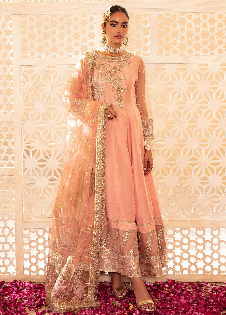 AJR Couture - Abbas Jamil Rajpoot Pret Embroidered Raw silk 3 Piece Suit Amber