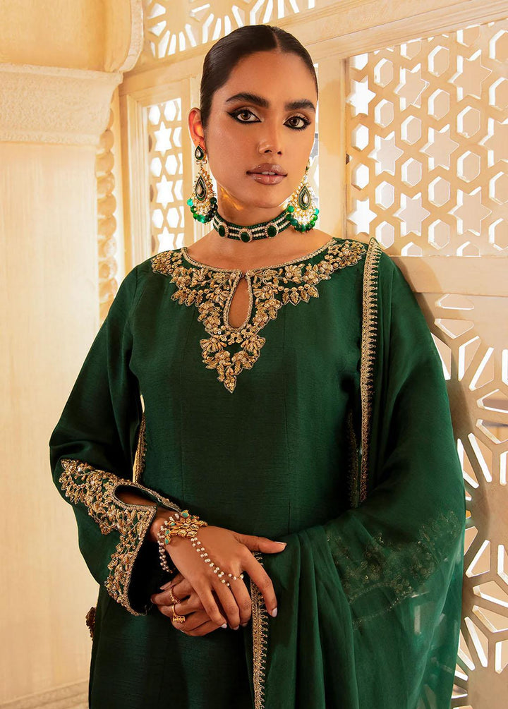 AJR Couture - Abbas Jamil Rajpoot Pret Embroidered Raw silk 3 Piece Suit Maya