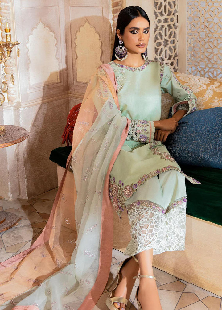 AJR Couture - Abbas Jamil Rajpoot Pret Embroidered Raw silk 3 Piece Suit Nagar