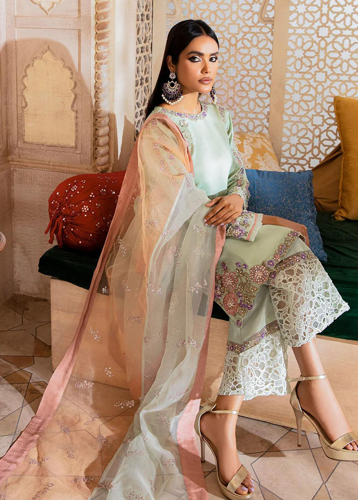 AJR Couture - Abbas Jamil Rajpoot Pret Embroidered Raw silk 3 Piece Suit Nagar