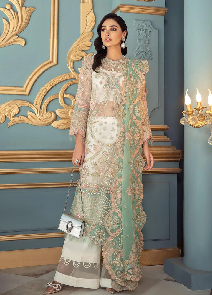 Mayal By Suveez Embroidered Organza Suits Unstitched 3 Piece SZ22M LP-08 Mah-e-Noor - Luxury Collection