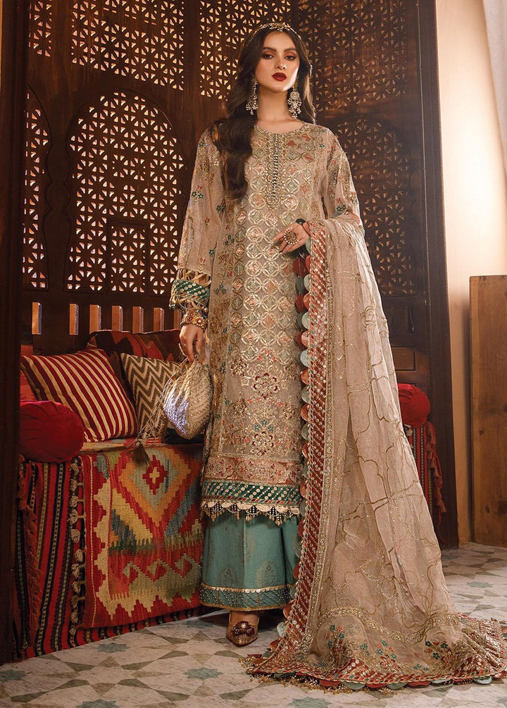 Mbroidered by Maria B Embroidered Zari Net Suits Unstitched 4 Piece MB22WD D7 - Wedding Collection