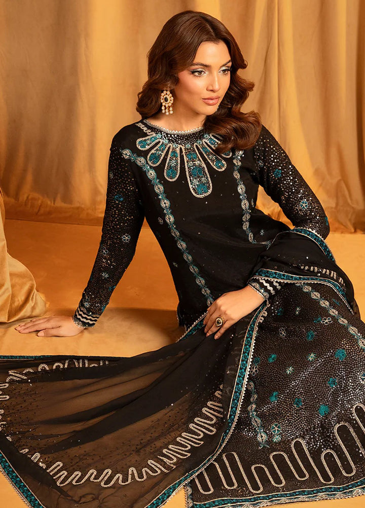 Meeral Pret Embroidered Chiffon 3 Piece Suit Ebene