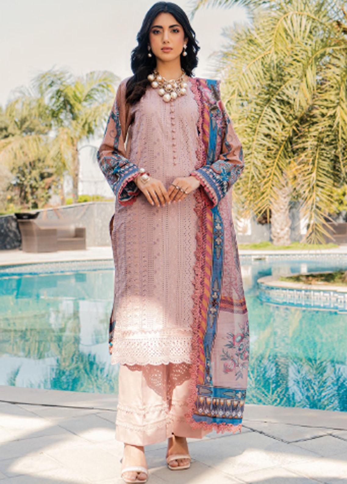 Florent Embroidered Lawn Suits Unstitched 3 Piece FL25EF FL-2 B - Summer Collection