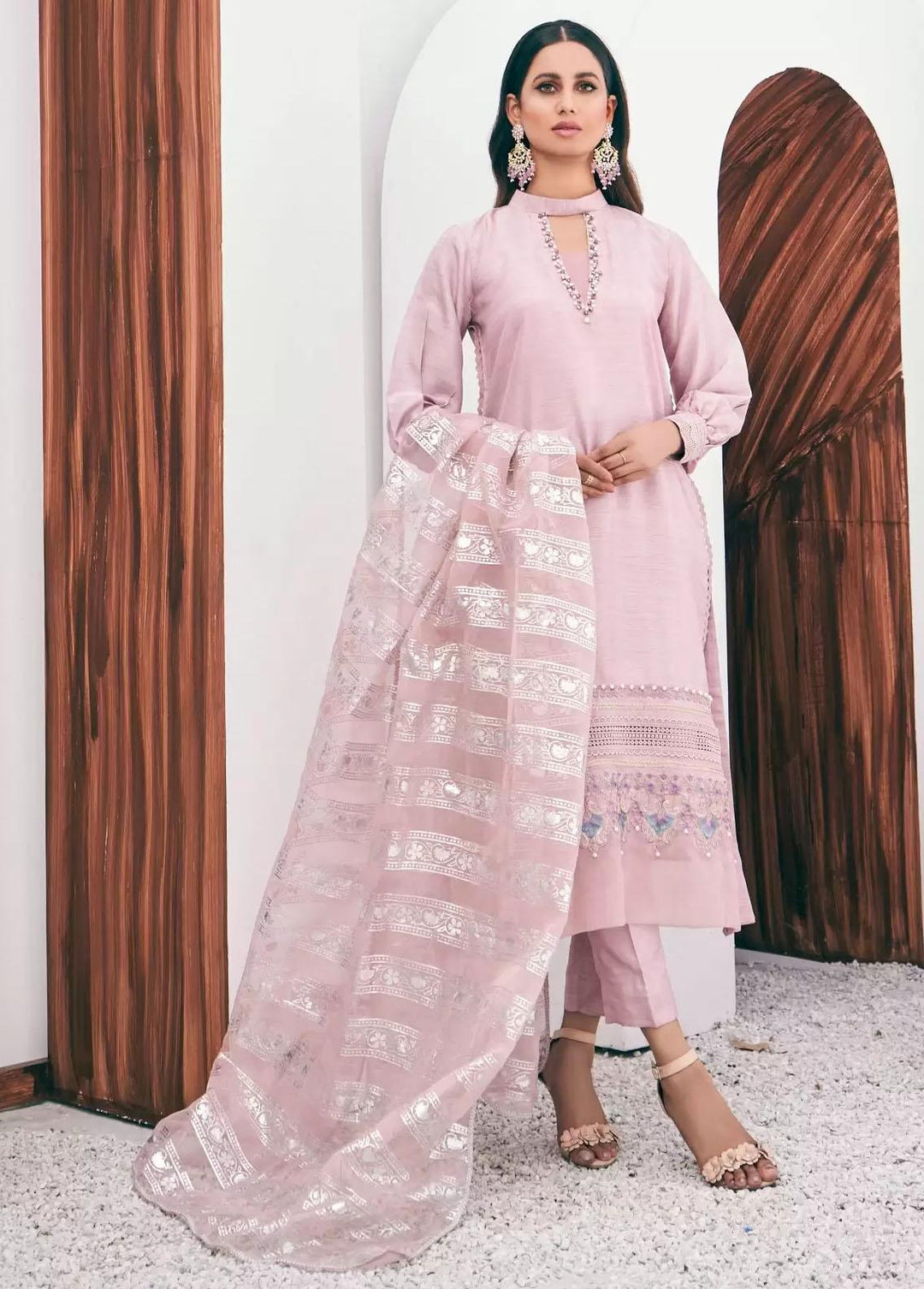 Mehak Yaqoob Pret Embroidered Raw Silk 3 Piece MY21IB Lavande