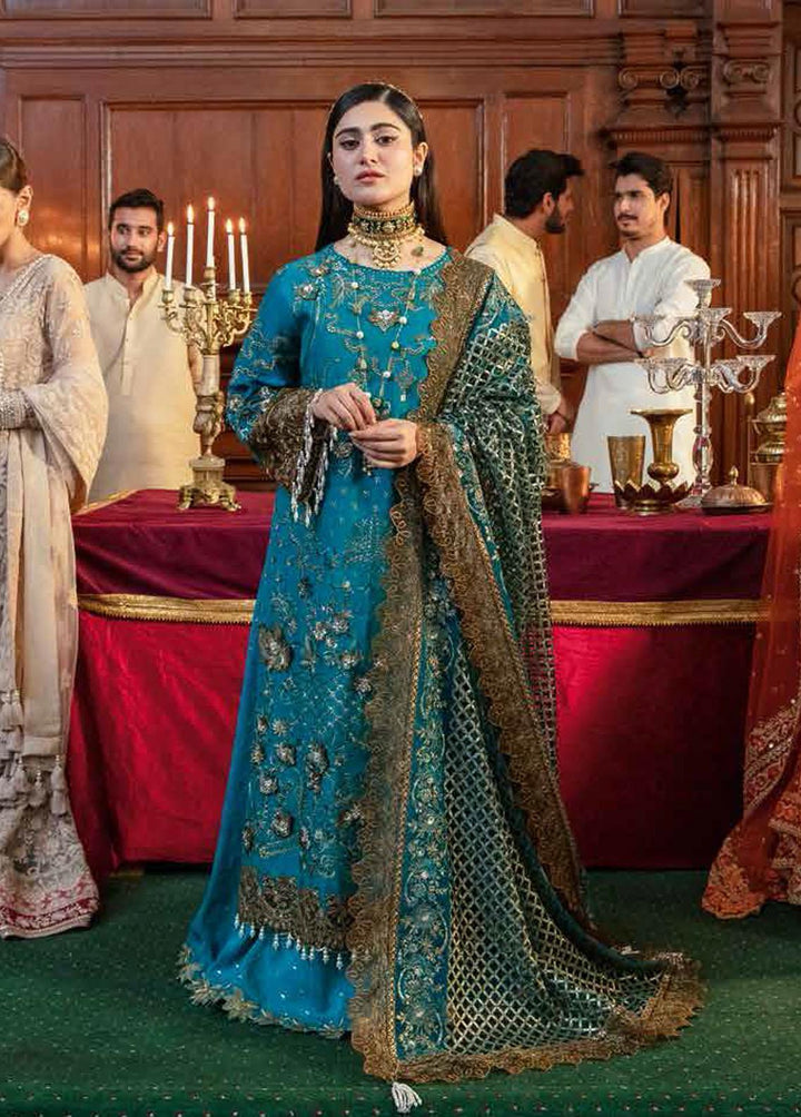 Mehram By Serene Embroidered Silk Suits Unstitched 3 Piece SP23M SB-14 Najat - Premium Collection