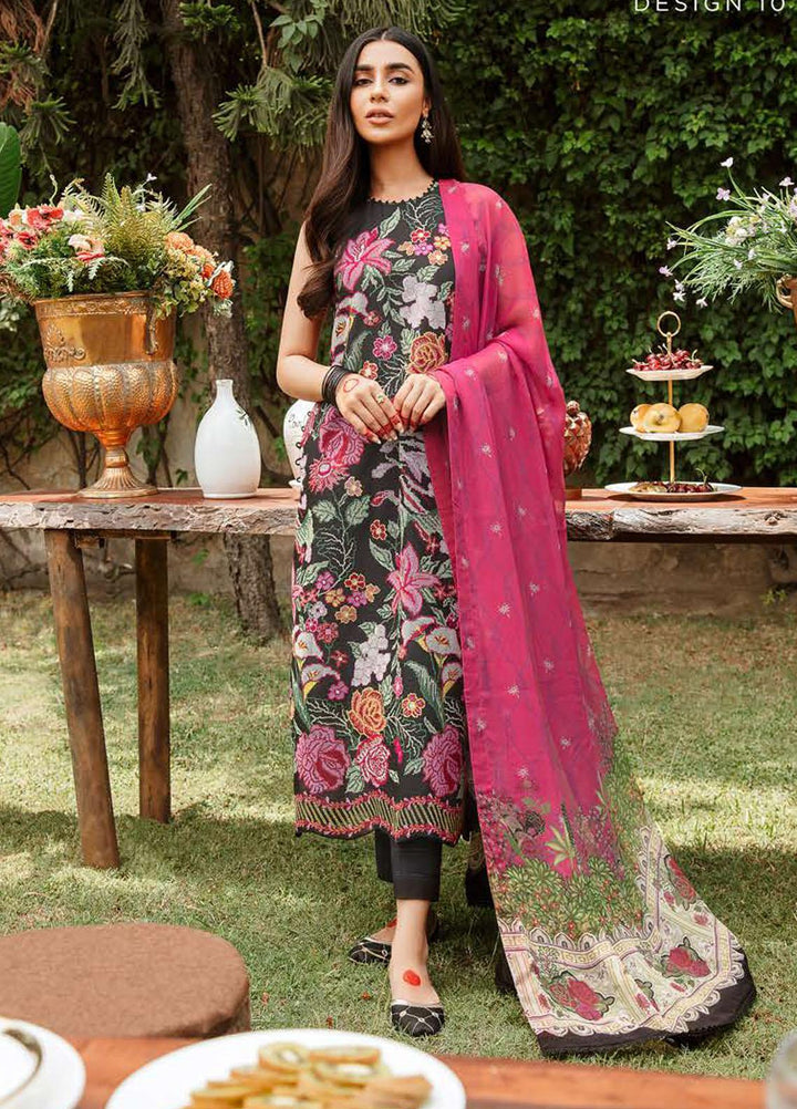 Mehrbano By Cross Stitch Embroidered Lawn Suits Unstitched 3 Piece CS22-ME2 D10 Raven Muse - Eid Collection