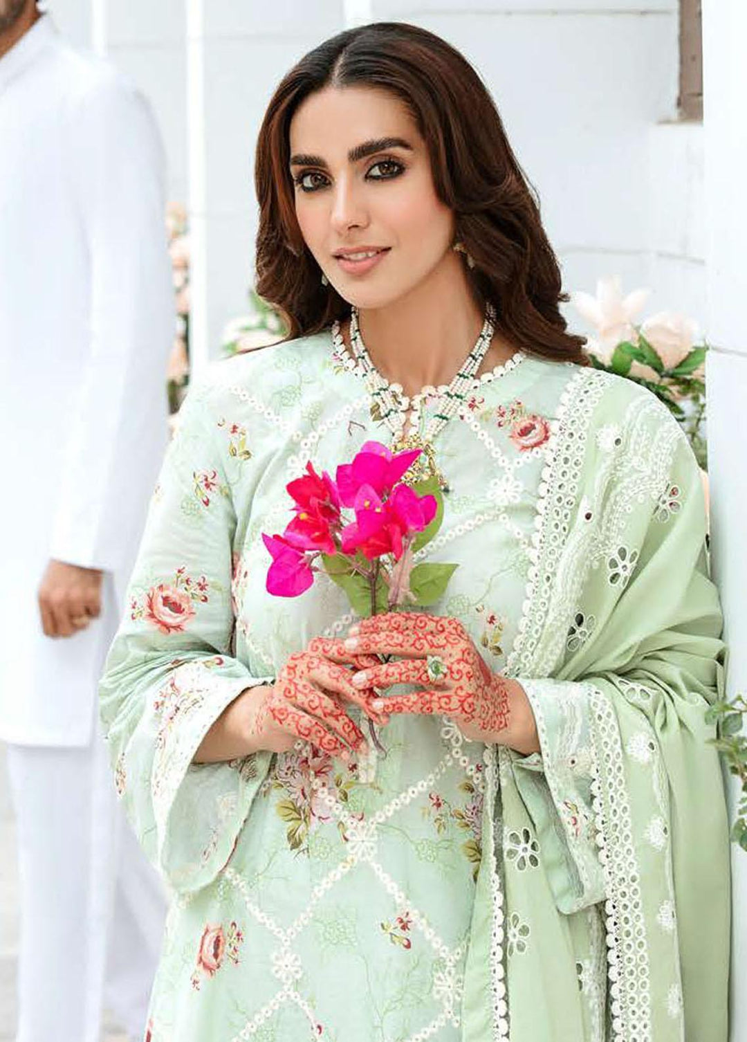 Mehrbano By Cross Stitch Embroidered Lawn Suits Unstitched 3 Piece CS22-ME2 D11 Sylveon Serenity - Eid Collection