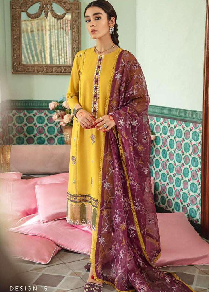 Mehrbano By Cross Stitch Embroidered Lawn Suits Unstitched 3 Piece CS22-ME2 D15 Amber Reverie - Eid Collection