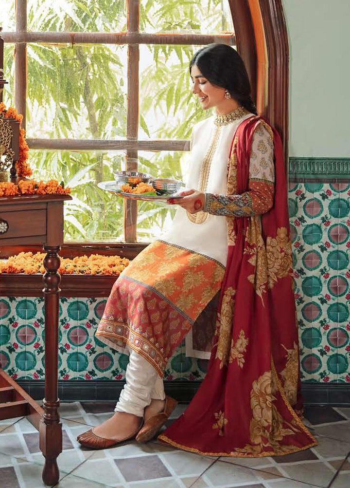 Mehrbano By Cross Stitch Embroidered Lawn Suits Unstitched 3 Piece CS22-ME2 D17 Blossom Gild - Eid Collection