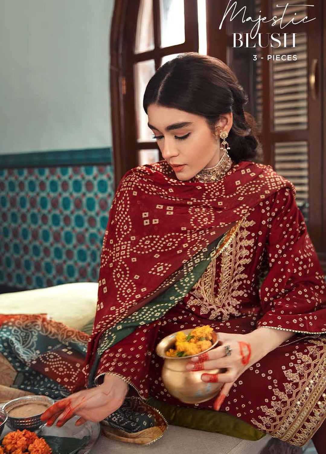 Mehrbano By Cross Stitch Embroidered Lawn Suits Unstitched 3 Piece CS22-ME2 D21 Majestic Blush - Eid Collection