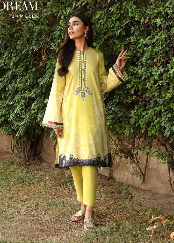 Mehrbano By Cross Stitch Embroidered Lawn Suits Unstitched 2 Piece CS22-ME2 D25 Olive Dream - Eid Collection