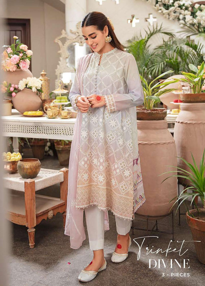 Mehrbano By Cross Stitch Embroidered Lawn Suits Unstitched 3 Piece CS22-ME2 D8 Trinket Divine - Eid Collection