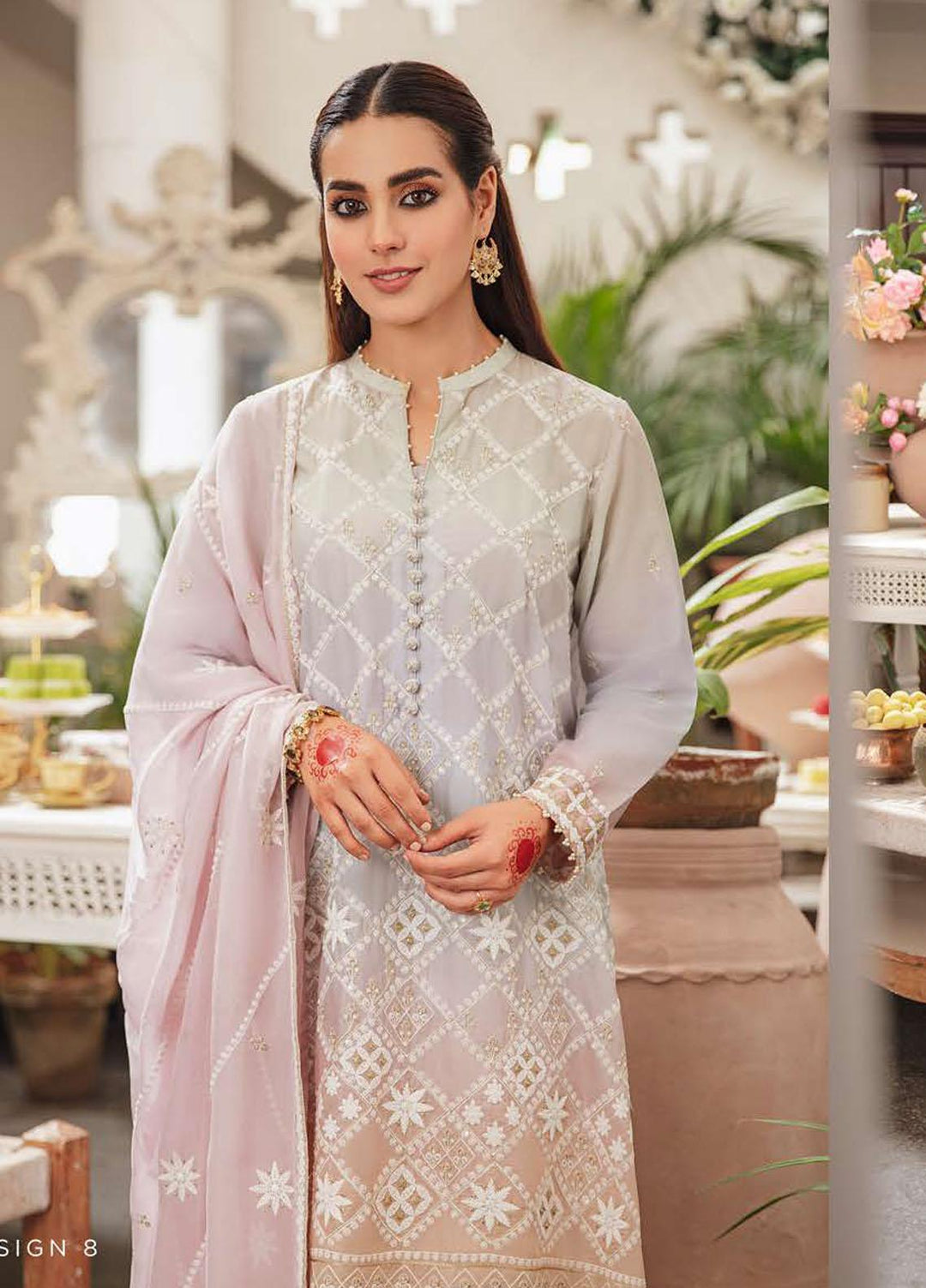 Mehrbano By Cross Stitch Embroidered Lawn Suits Unstitched 3 Piece CS22-ME2 D8 Trinket Divine - Eid Collection