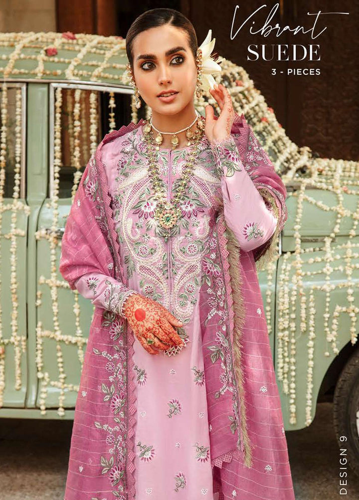 Mehrbano By Cross Stitch Embroidered Lawn Suits Unstitched 3 Piece CS22-ME2 D9 Vibrant Suede - Eid Collection