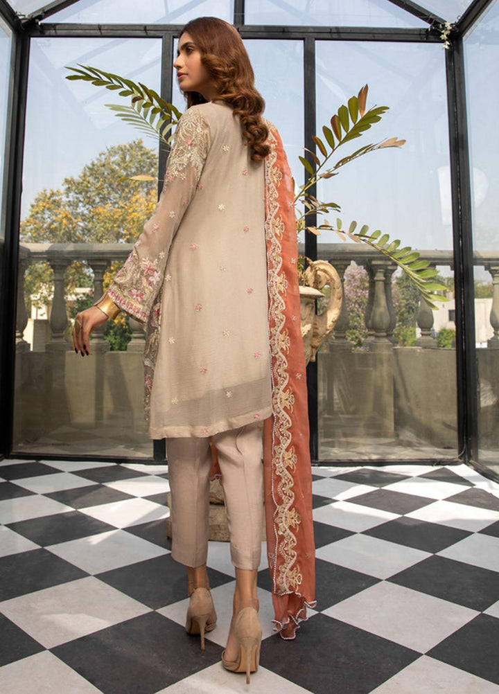Meraki by ZS Textiles Embroidered Chiffon Suits Unstitched 3 Piece ZS21-M3 01 - Luxury Collection