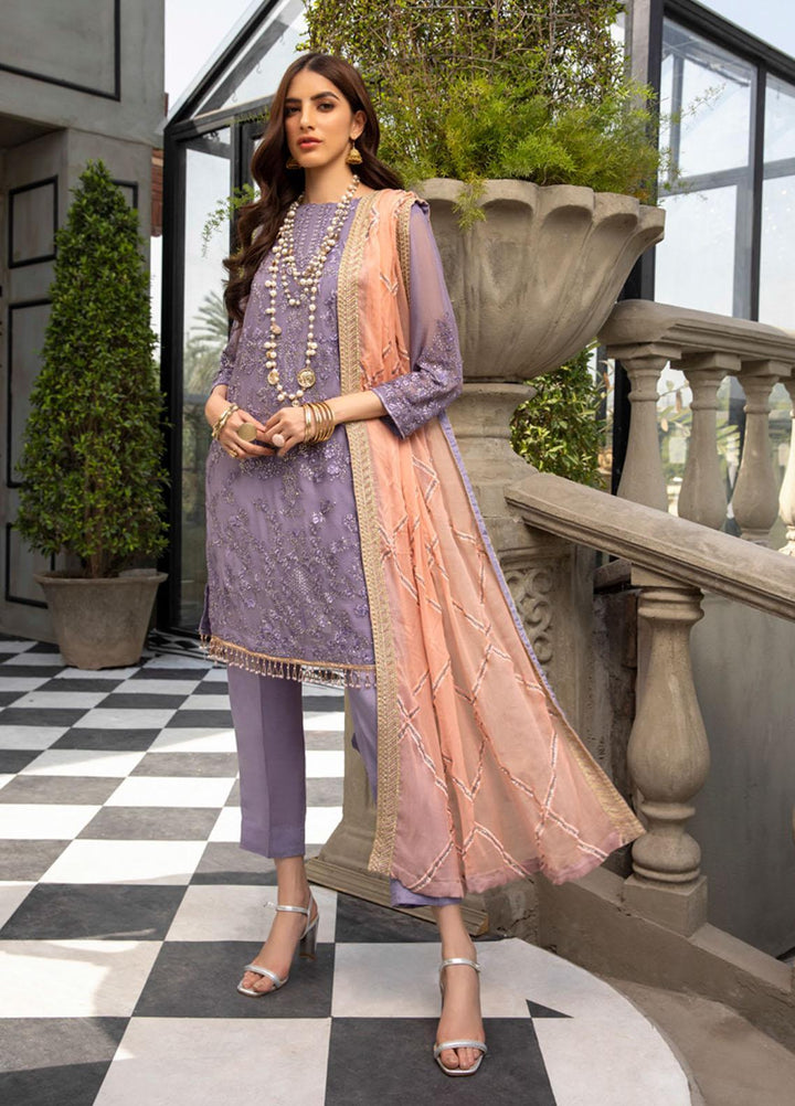 Meraki by ZS Textiles Embroidered Chiffon Suits Unstitched 3 Piece ZS21-M3 04 - Luxury Collection