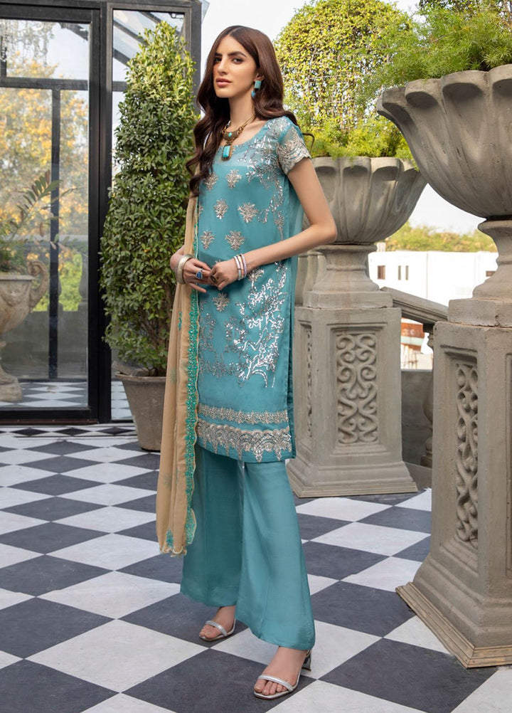 Meraki by ZS Textiles Embroidered Chiffon Suits Unstitched 3 Piece ZS21-M3 12 - Luxury Collection