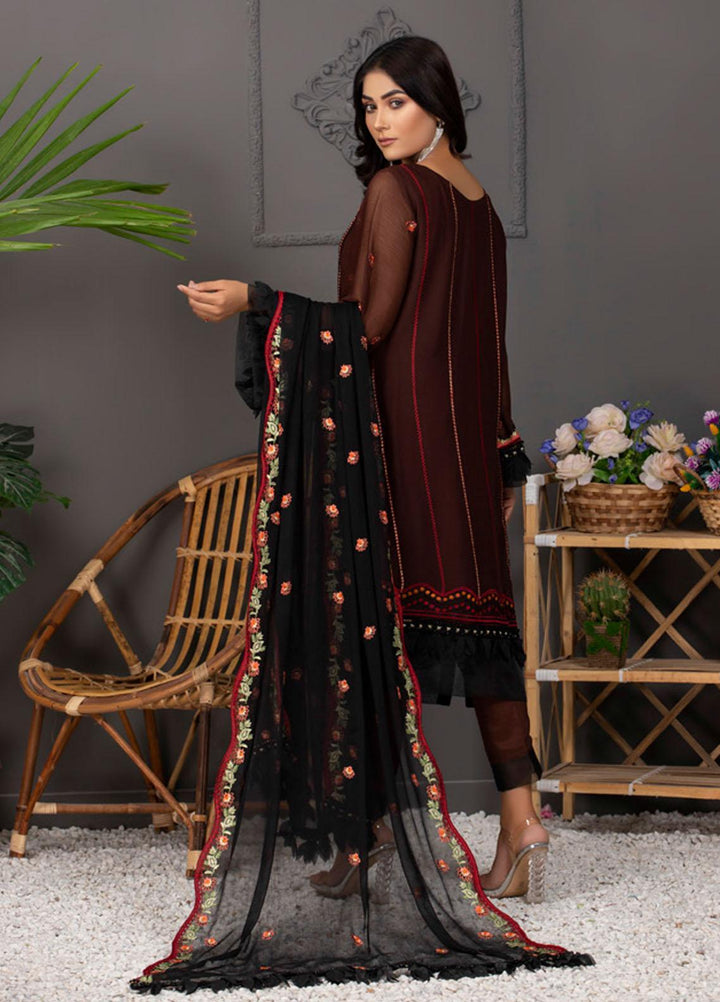 Meraki by ZS Textiles Embroidered Chiffon Suits Unstitched 3 Piece ZS21-M3 15 - Luxury Collection