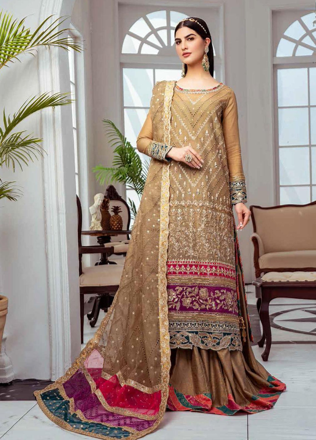 Luminious By Maryum N Maria Embroidered Organza Suits Unstitched 3 Piece MNM22LP MFS 03 KHIBRAT - Premium Collection