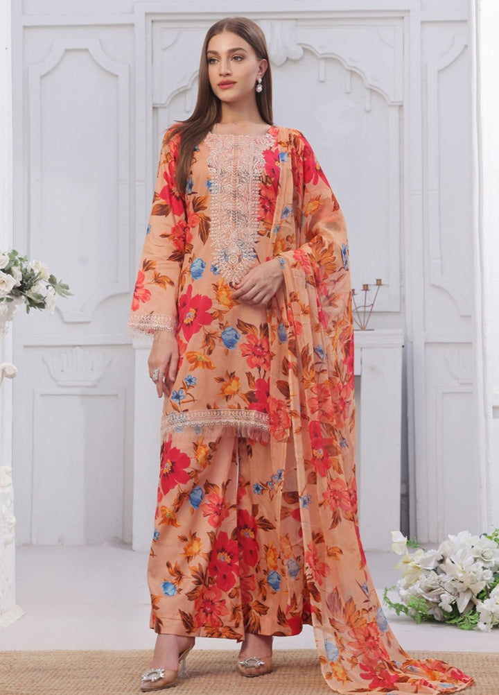 Midnight Murmurs By Feathers Pret Embroidered Lawn 3 Piece Suit Faylin